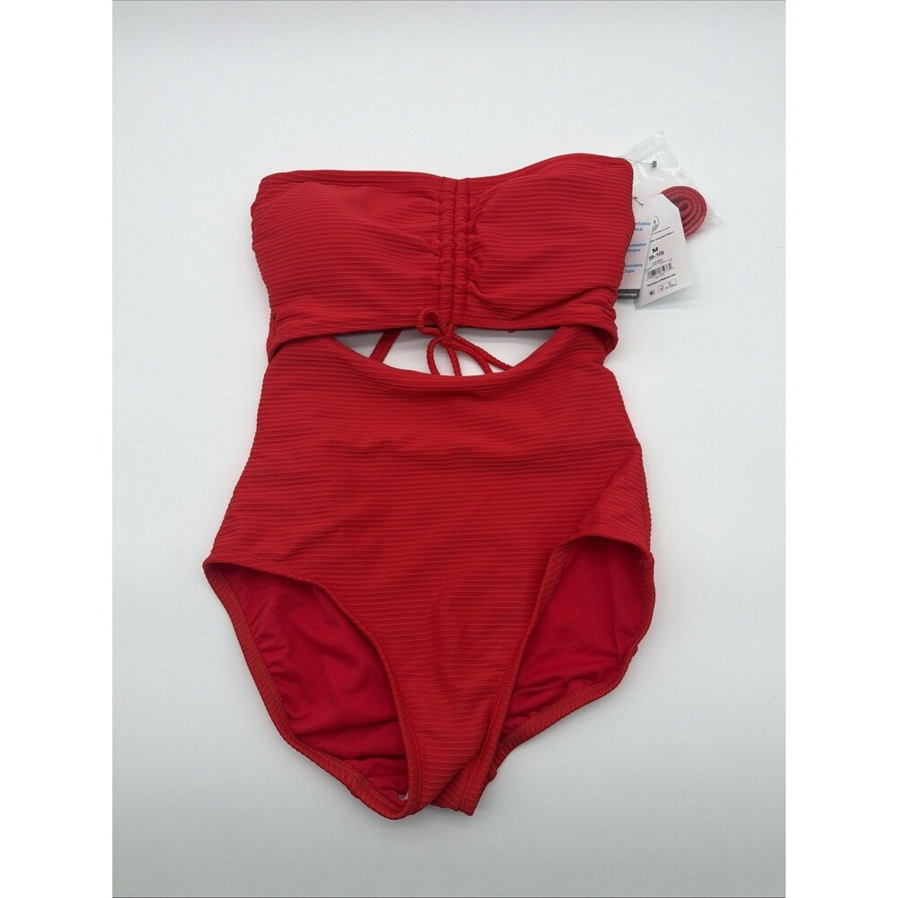 Vibrant Orange Women's Swimsuit Time & Tru NWT Size 8-10 Cutout Boho Beach